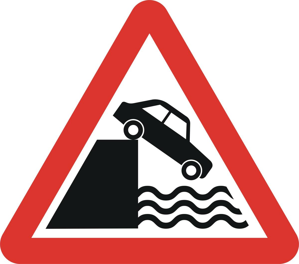 Quayside or River Bank - Warning Signs Traffic Sign in Pakistan