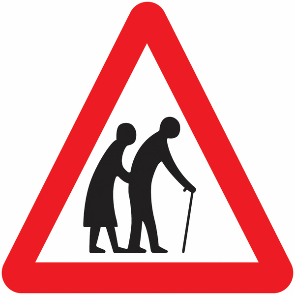 Elderly People Crossing - Warning Signs Traffic Sign in Pakistan