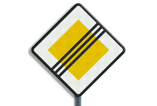 ترجیحی سڑک کا اختتام - Regulatory Signs Traffic Sign in Pakistan